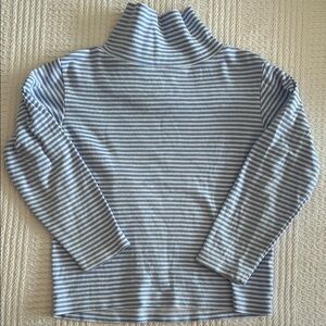 Little English Striped Turtleneck - Light Blue